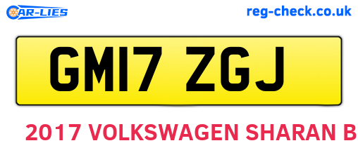 GM17ZGJ are the vehicle registration plates.