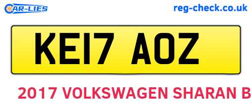 KE17AOZ are the vehicle registration plates.