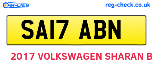 SA17ABN are the vehicle registration plates.