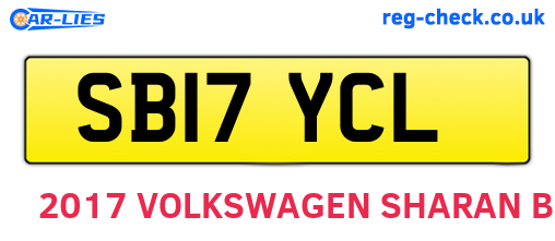 SB17YCL are the vehicle registration plates.