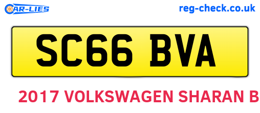 SC66BVA are the vehicle registration plates.