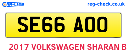 SE66AOO are the vehicle registration plates.