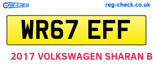 WR67EFF are the vehicle registration plates.