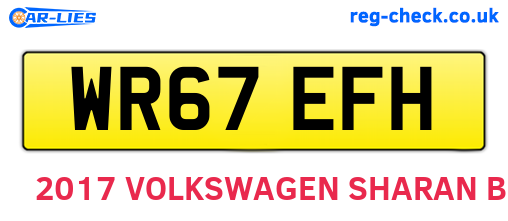 WR67EFH are the vehicle registration plates.
