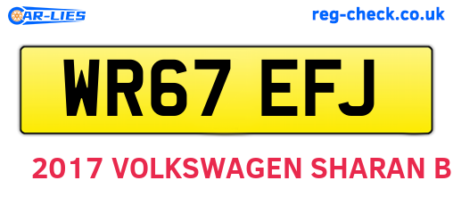 WR67EFJ are the vehicle registration plates.