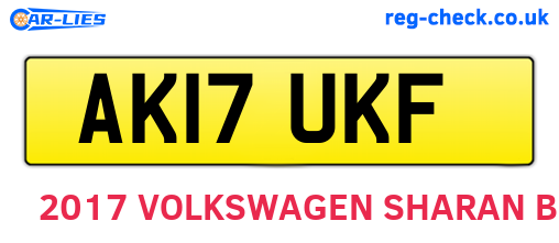 AK17UKF are the vehicle registration plates.