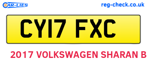 CY17FXC are the vehicle registration plates.