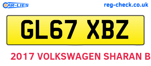 GL67XBZ are the vehicle registration plates.