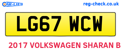 LG67WCW are the vehicle registration plates.