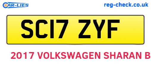SC17ZYF are the vehicle registration plates.