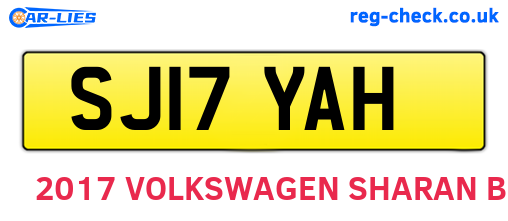 SJ17YAH are the vehicle registration plates.