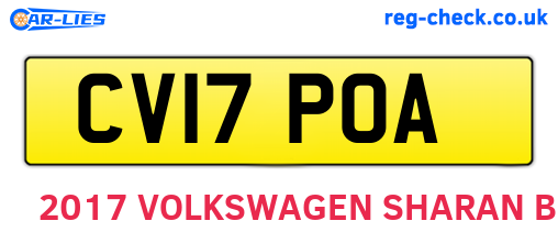 CV17POA are the vehicle registration plates.
