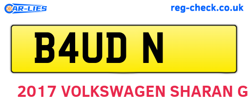B4UDN are the vehicle registration plates.