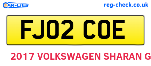 FJ02COE are the vehicle registration plates.