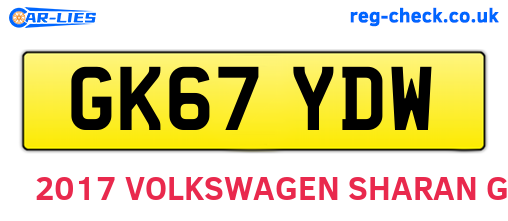 GK67YDW are the vehicle registration plates.