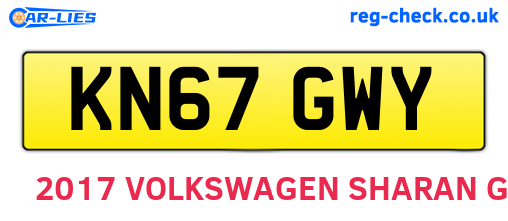 KN67GWY are the vehicle registration plates.