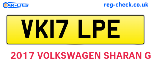 VK17LPE are the vehicle registration plates.