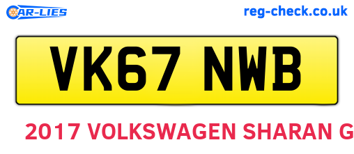 VK67NWB are the vehicle registration plates.