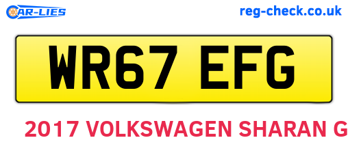 WR67EFG are the vehicle registration plates.