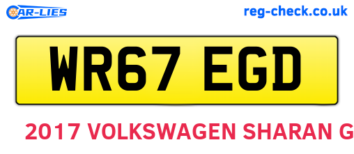 WR67EGD are the vehicle registration plates.