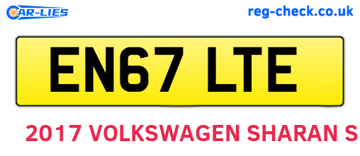 EN67LTE are the vehicle registration plates.