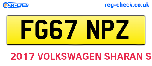 FG67NPZ are the vehicle registration plates.
