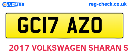 GC17AZO are the vehicle registration plates.