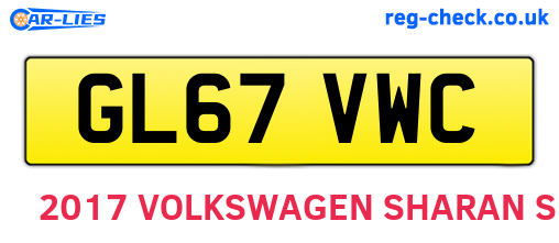 GL67VWC are the vehicle registration plates.