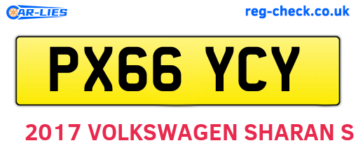 PX66YCY are the vehicle registration plates.