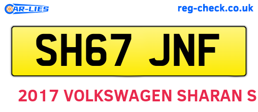 SH67JNF are the vehicle registration plates.