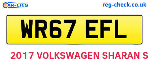 WR67EFL are the vehicle registration plates.