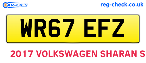 WR67EFZ are the vehicle registration plates.