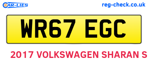 WR67EGC are the vehicle registration plates.