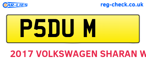 P5DUM are the vehicle registration plates.