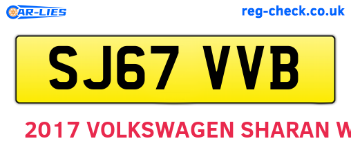 SJ67VVB are the vehicle registration plates.