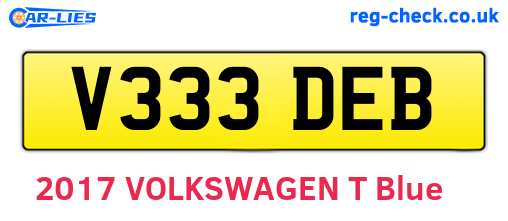 V333DEB are the vehicle registration plates.