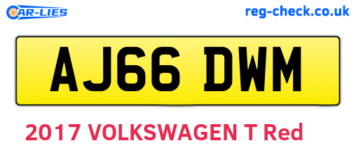AJ66DWM are the vehicle registration plates.