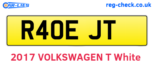 R40EJT are the vehicle registration plates.