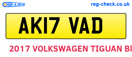 AK17VAD are the vehicle registration plates.