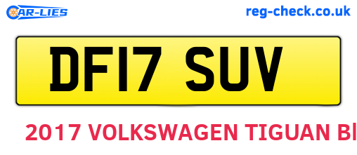 DF17SUV are the vehicle registration plates.