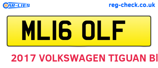 ML16OLF are the vehicle registration plates.
