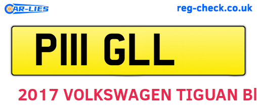 P111GLL are the vehicle registration plates.