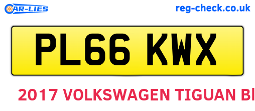 PL66KWX are the vehicle registration plates.