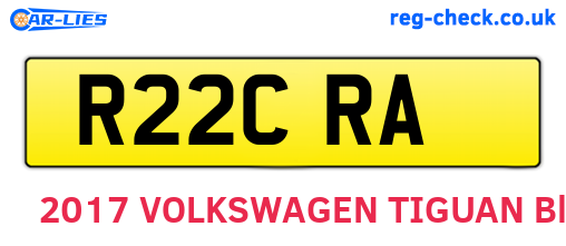 R22CRA are the vehicle registration plates.