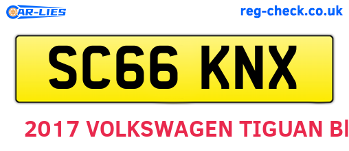 SC66KNX are the vehicle registration plates.