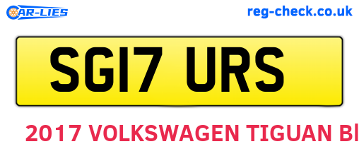 SG17URS are the vehicle registration plates.