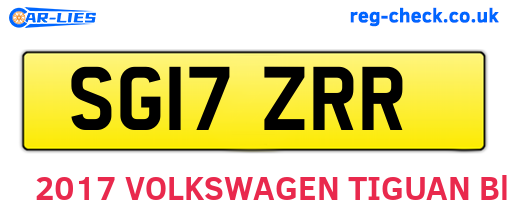 SG17ZRR are the vehicle registration plates.