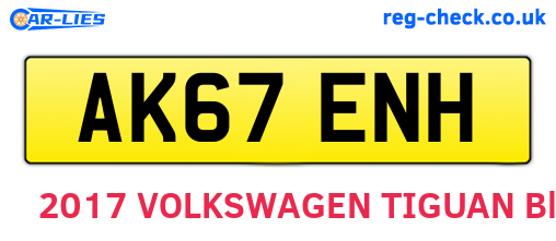 AK67ENH are the vehicle registration plates.