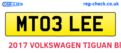 MT03LEE are the vehicle registration plates.