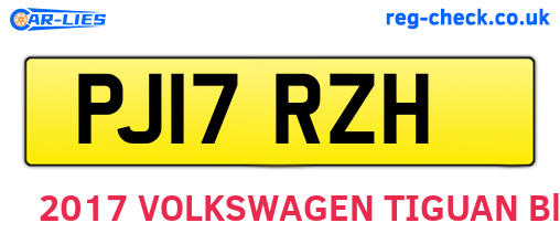 PJ17RZH are the vehicle registration plates.